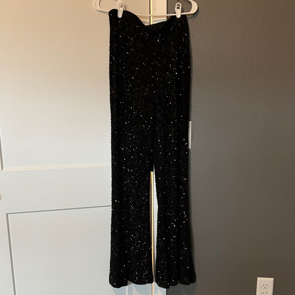 Express Black Sequin Pantsuit - Picture 5 of 7